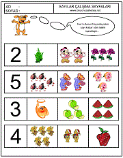 okul öncesi sayılar çizgi çalışmaları